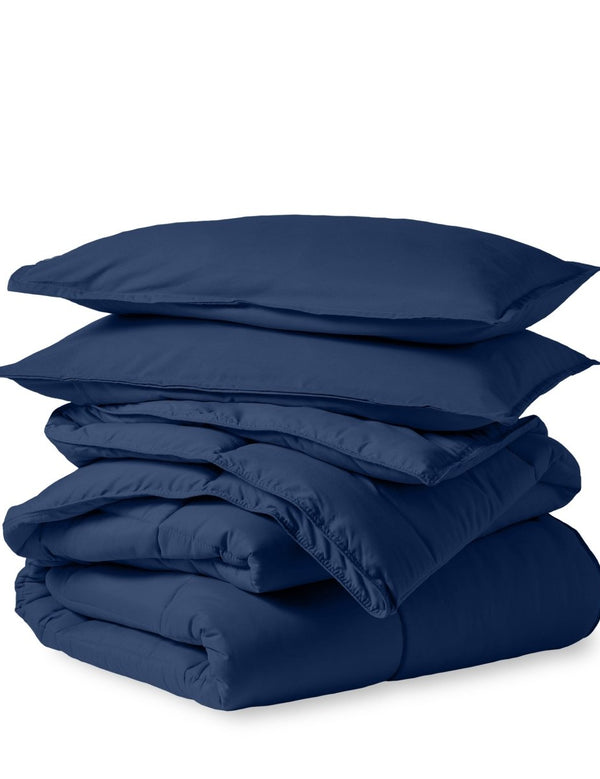 A down alternative comforter folded neatly