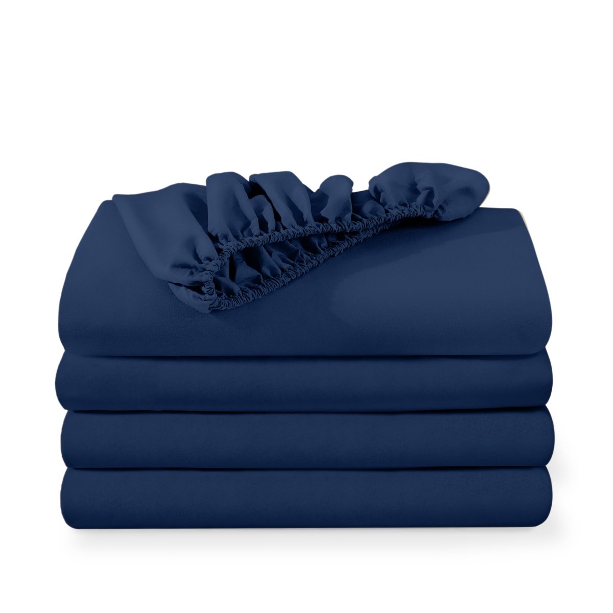 4 ultra soft fitted sheets folded and stacked