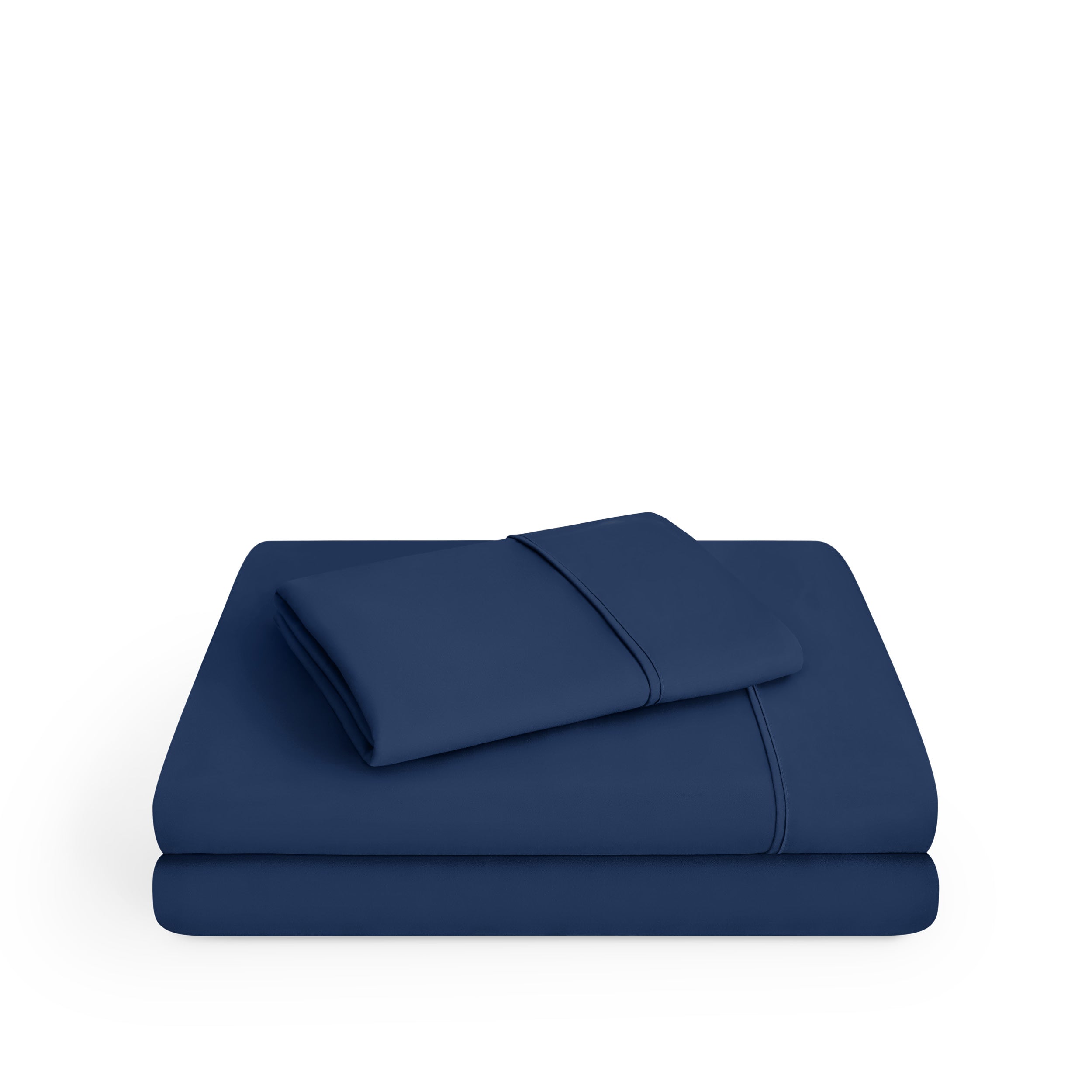 Microfiber sheet set folded and stacked