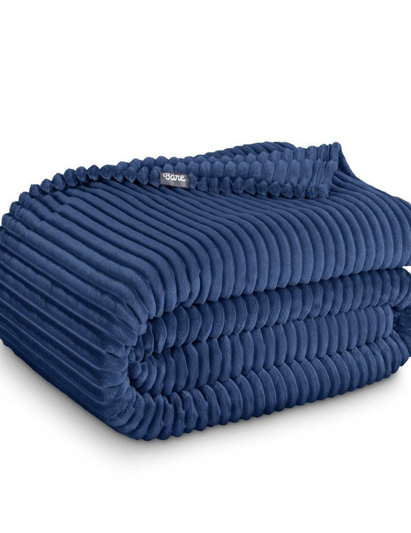 Microplush ribbed blanket folded
