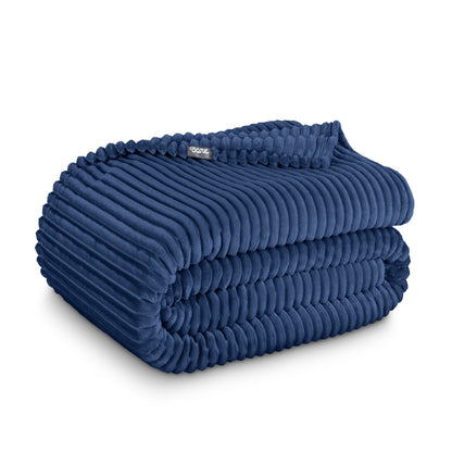 Microplush ribbed blanket folded