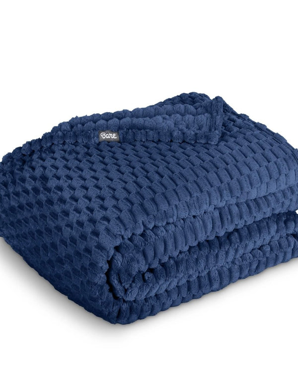 Microplush waffle blanket folded