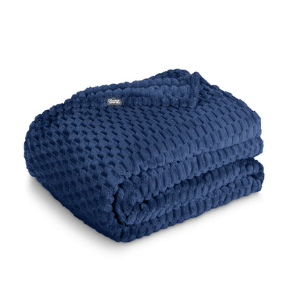 Microplush waffle blanket folded