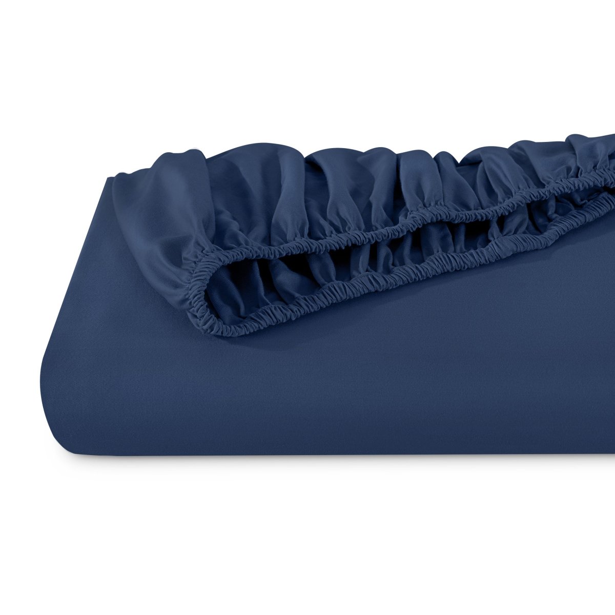 Organic sateen fitted sheet folded