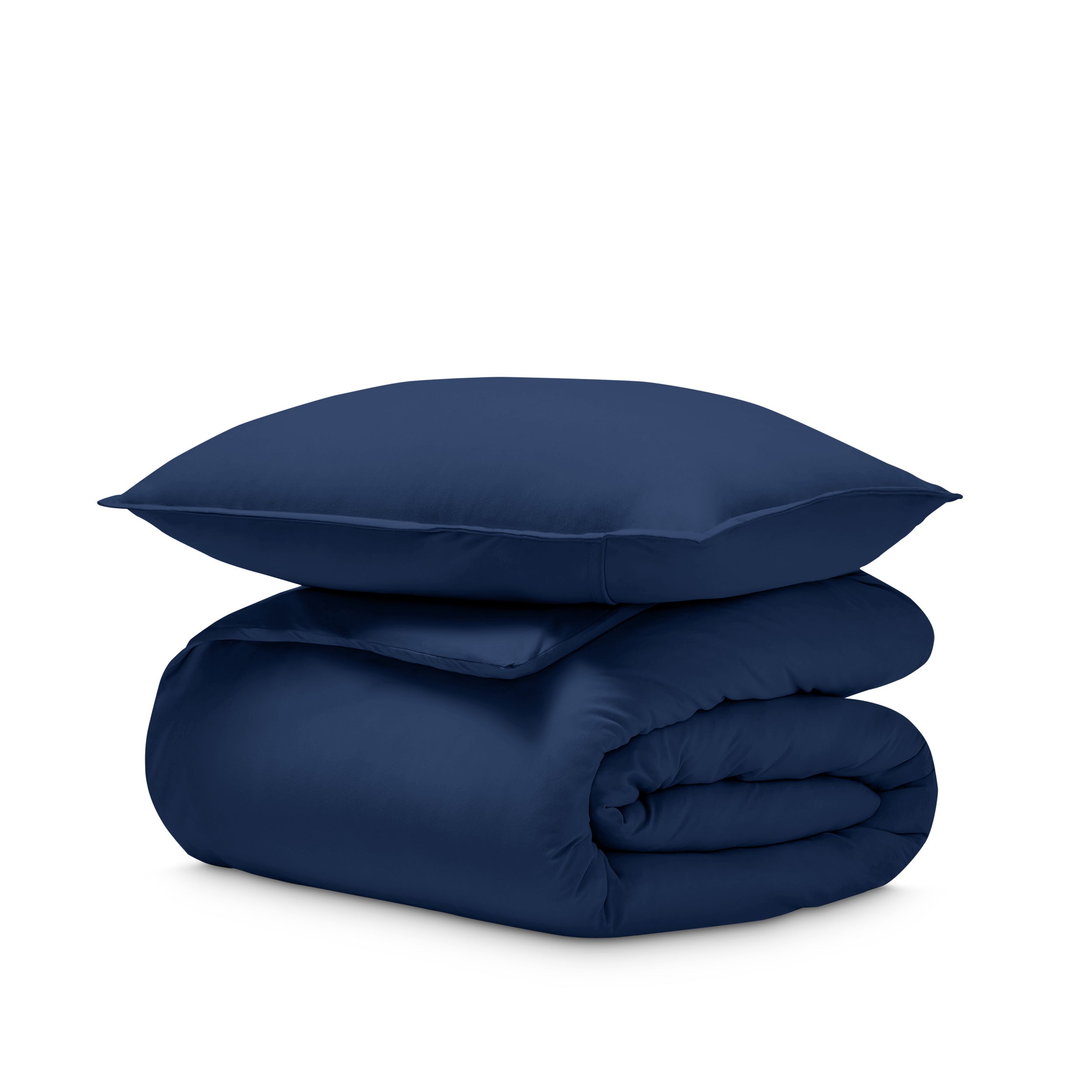 Jersey duvet and pillow sham on a white background