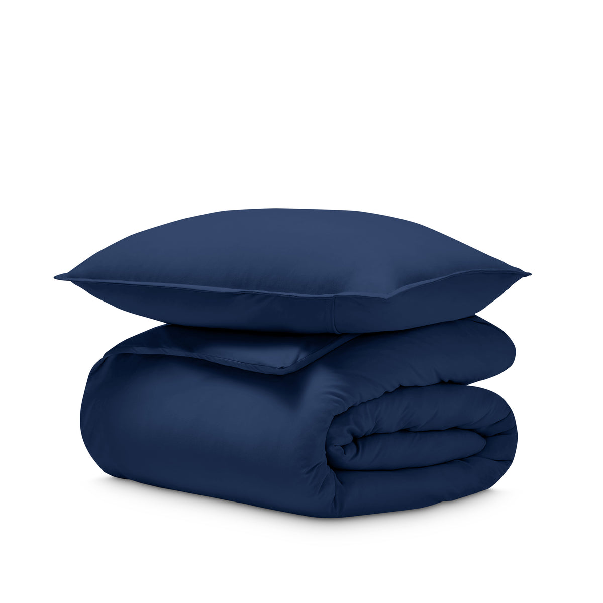 Jersey duvet and pillow sham on a white background