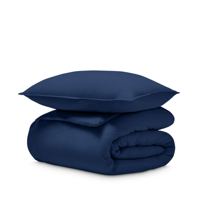 Jersey duvet and pillow sham on a white background
