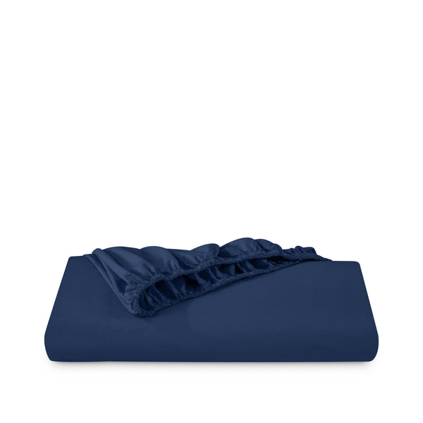 Percale fitted sheet folded neatly