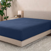 A single fleece fitted sheet on a bed