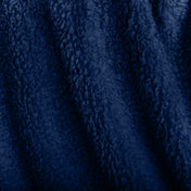 Close-up of textured faux shearling blanket