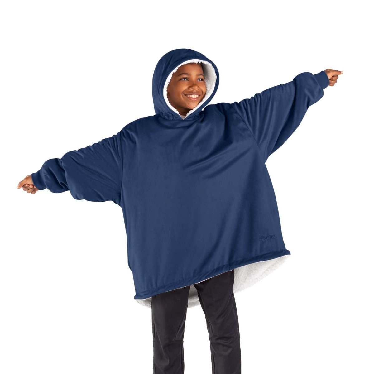 A youth wearable blanket on a child