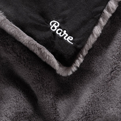 Faux fur blanket with Bare logo