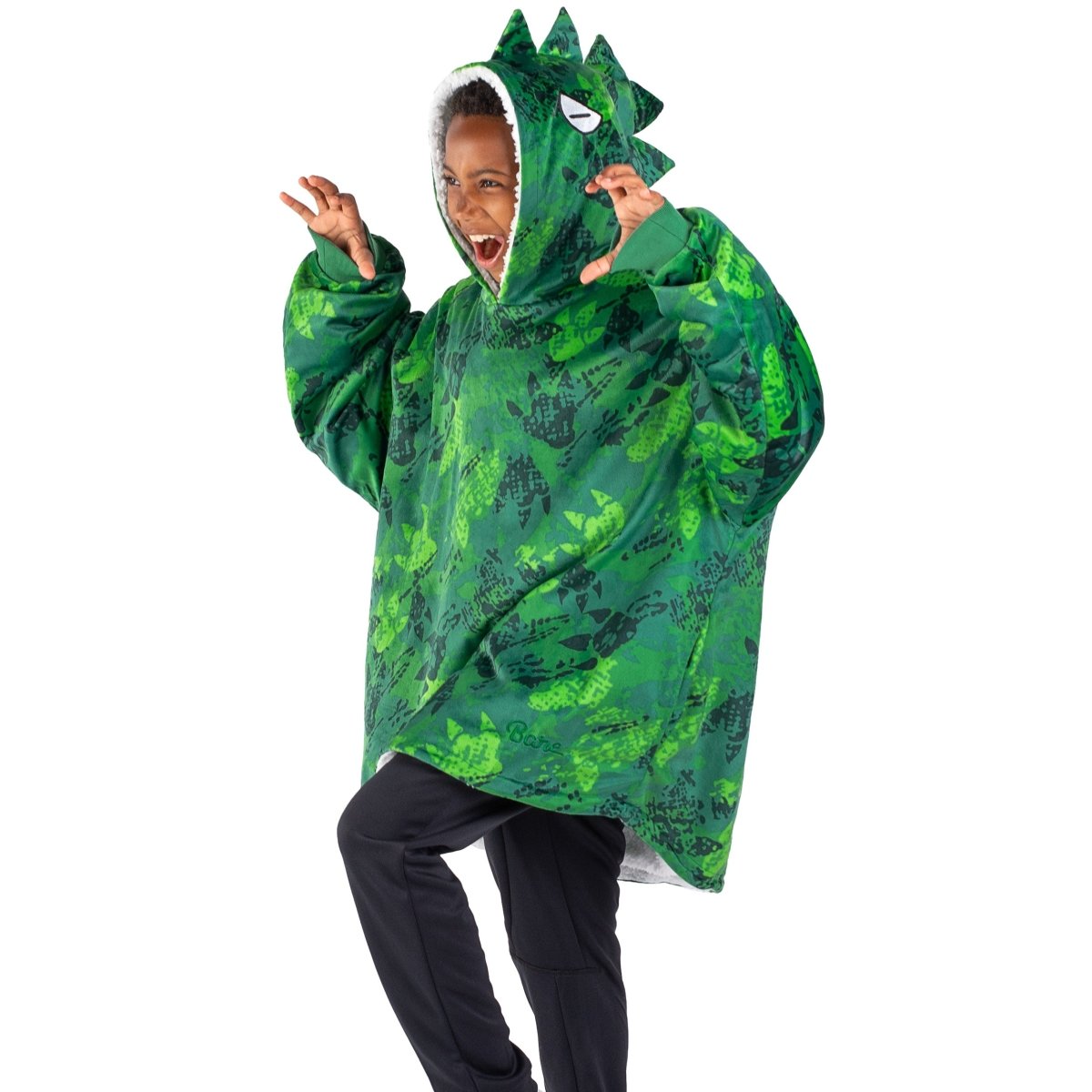 Child wearing a Bare Home wearable blanket