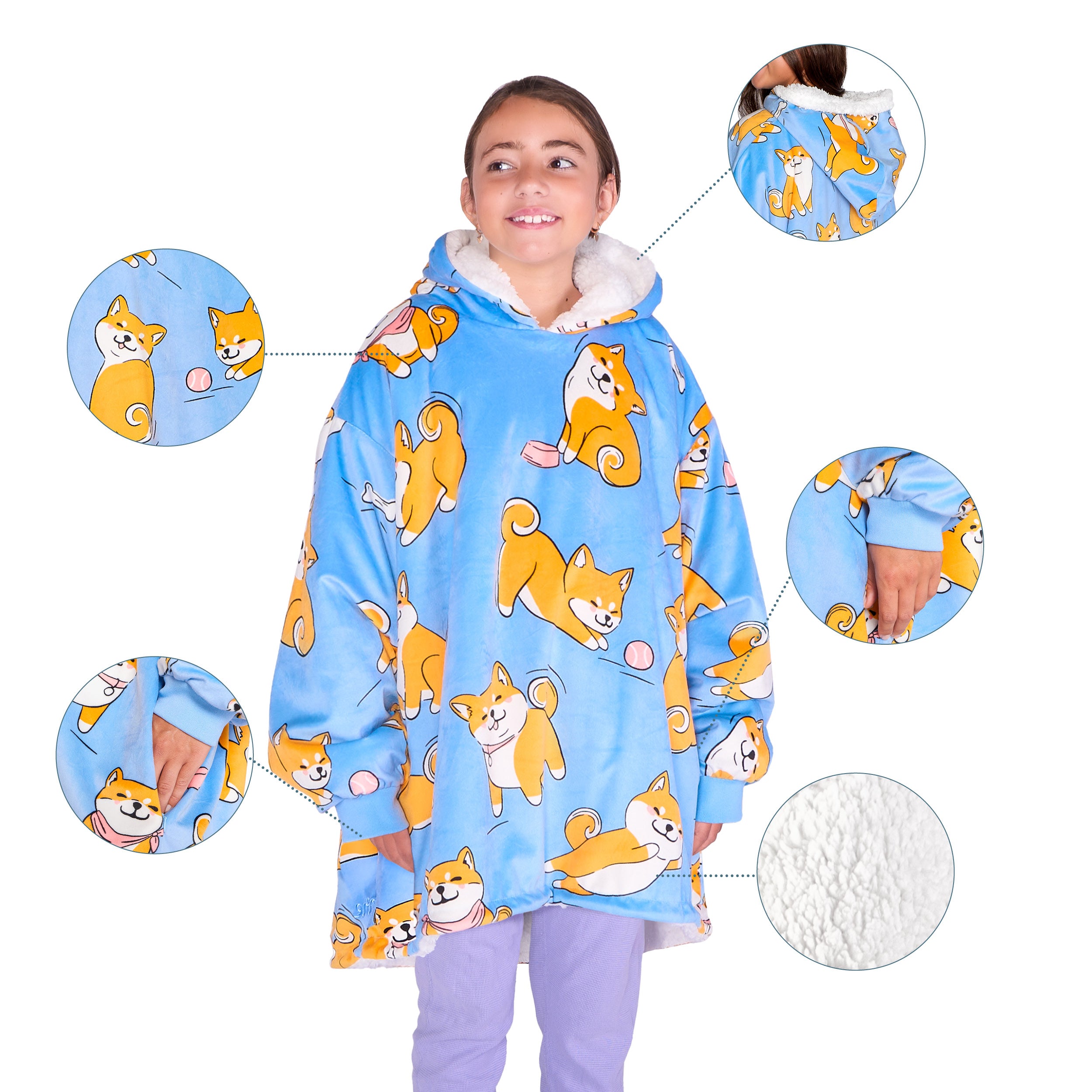 Person wearing a Bare Homey with close-up inserts on a white background