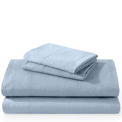 Washed sheet set folded and stacked