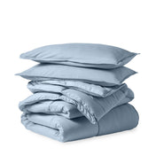 A down alternative comforter folded neatly
