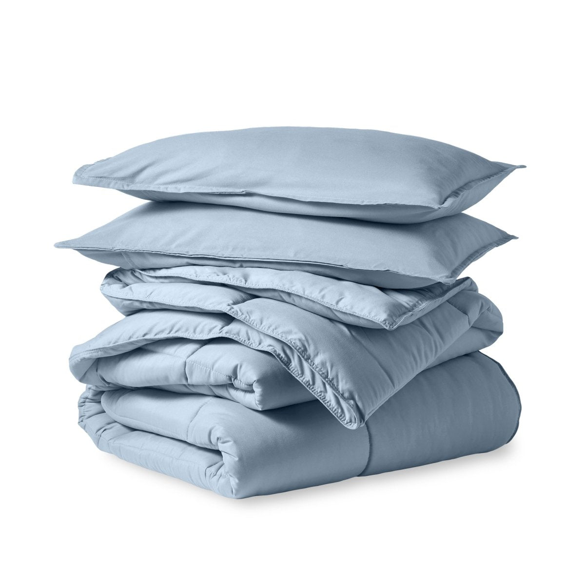 Comforter set folded and stacked