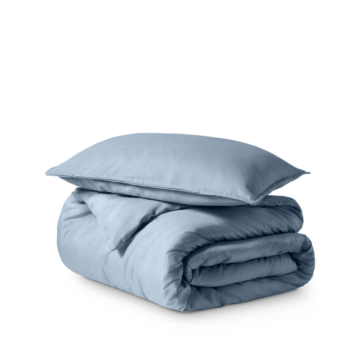 Ultra soft duvet cover folded and stacked