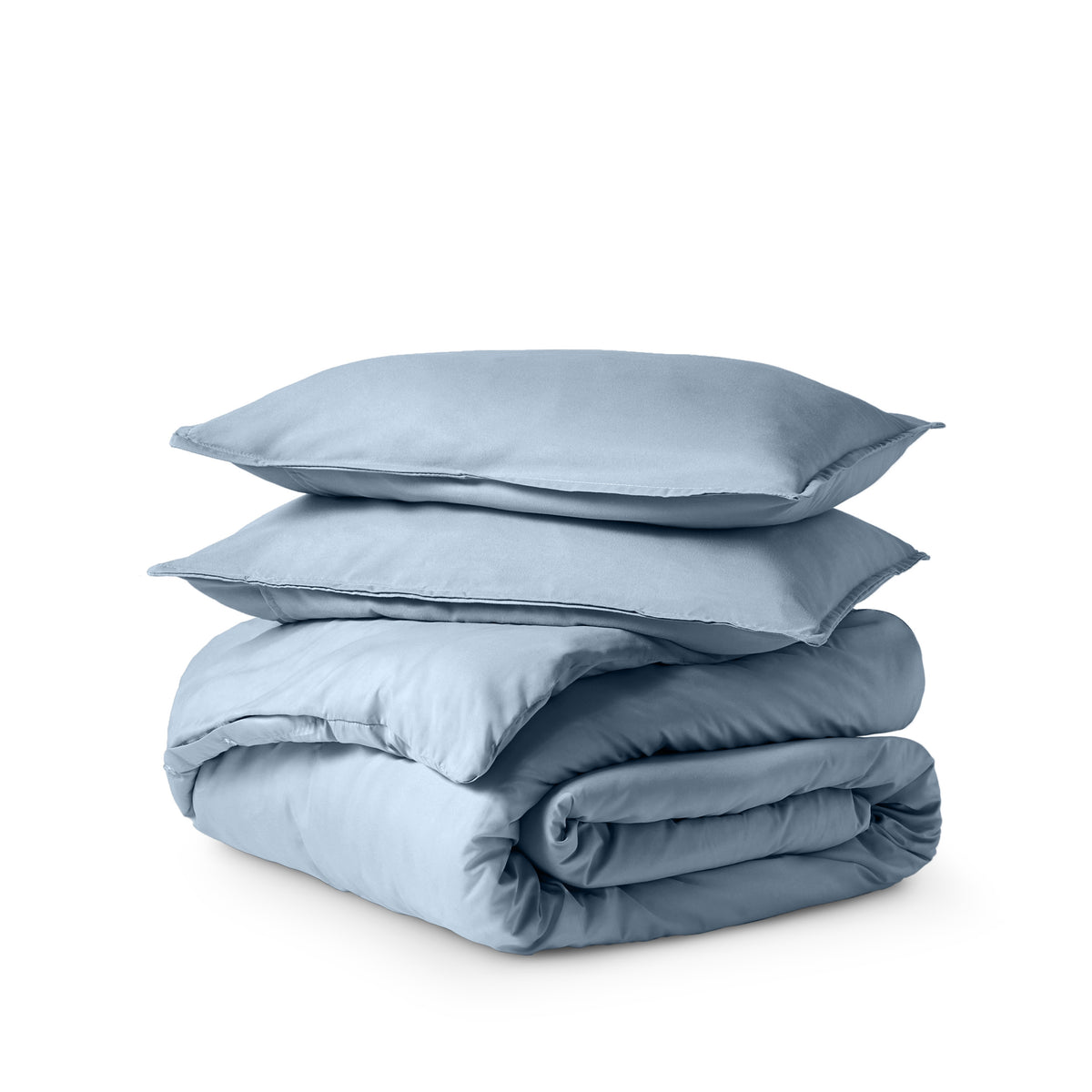 Ultra soft duvet cover folded and stacked