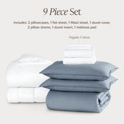 Percale bundle stacked to show what is included