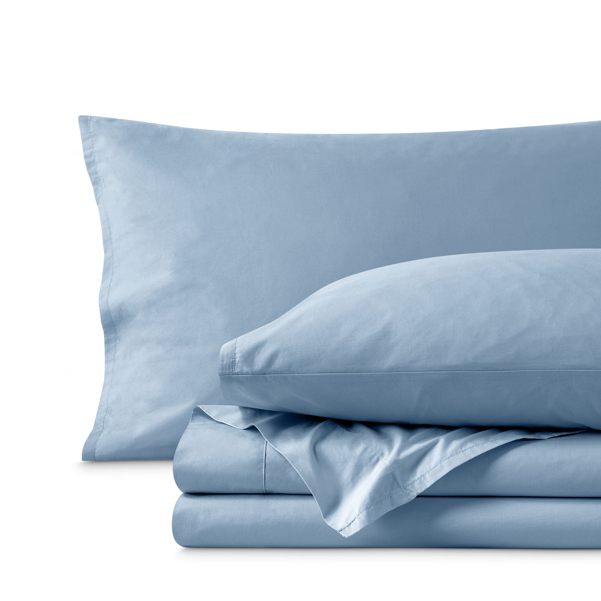 Percale sheet set folded neatly