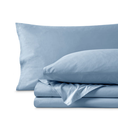 Percale sheet set folded neatly