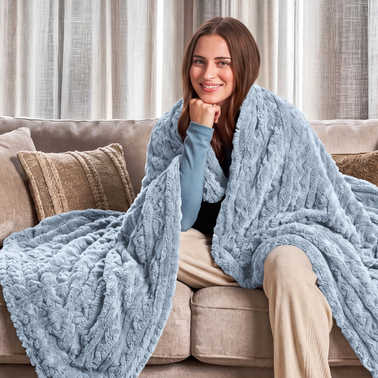 Ankylosed Textured Cable Knit Blanket Apartment Reference: How A Weighted Blanket Can Improve Sleep