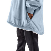 Close up of the pocket of a wearable blanket