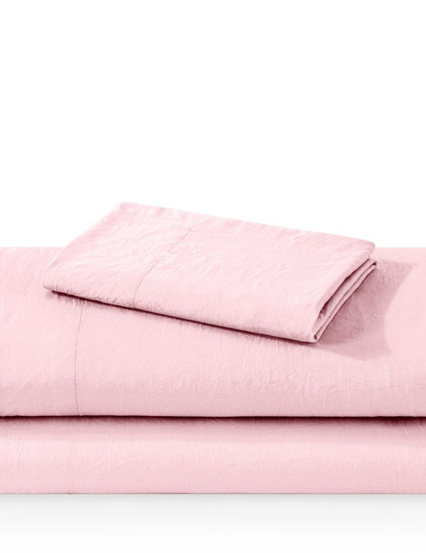 Washed sheet set folded and stacked