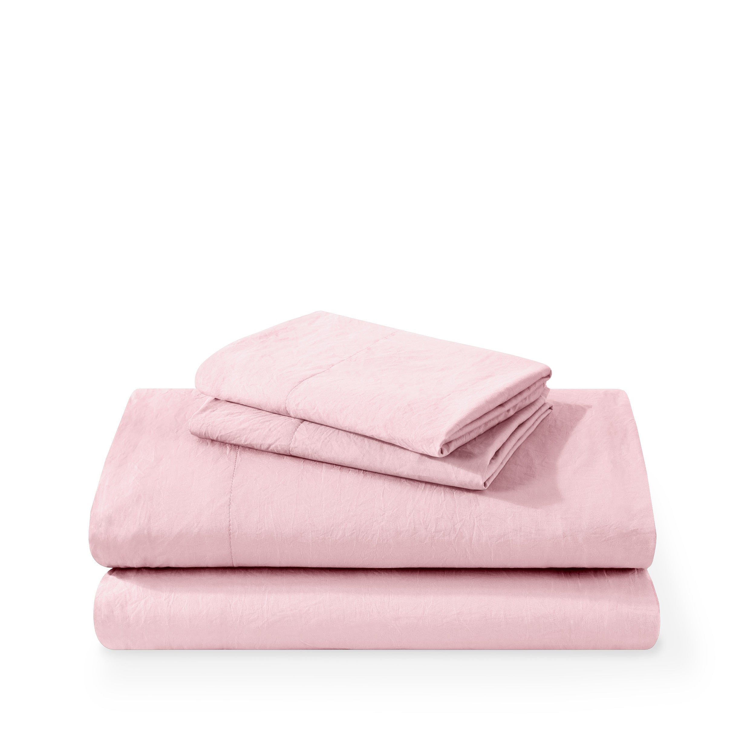Washed sheet set folded and stacked