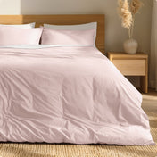 Percale duvet cover set on a bed