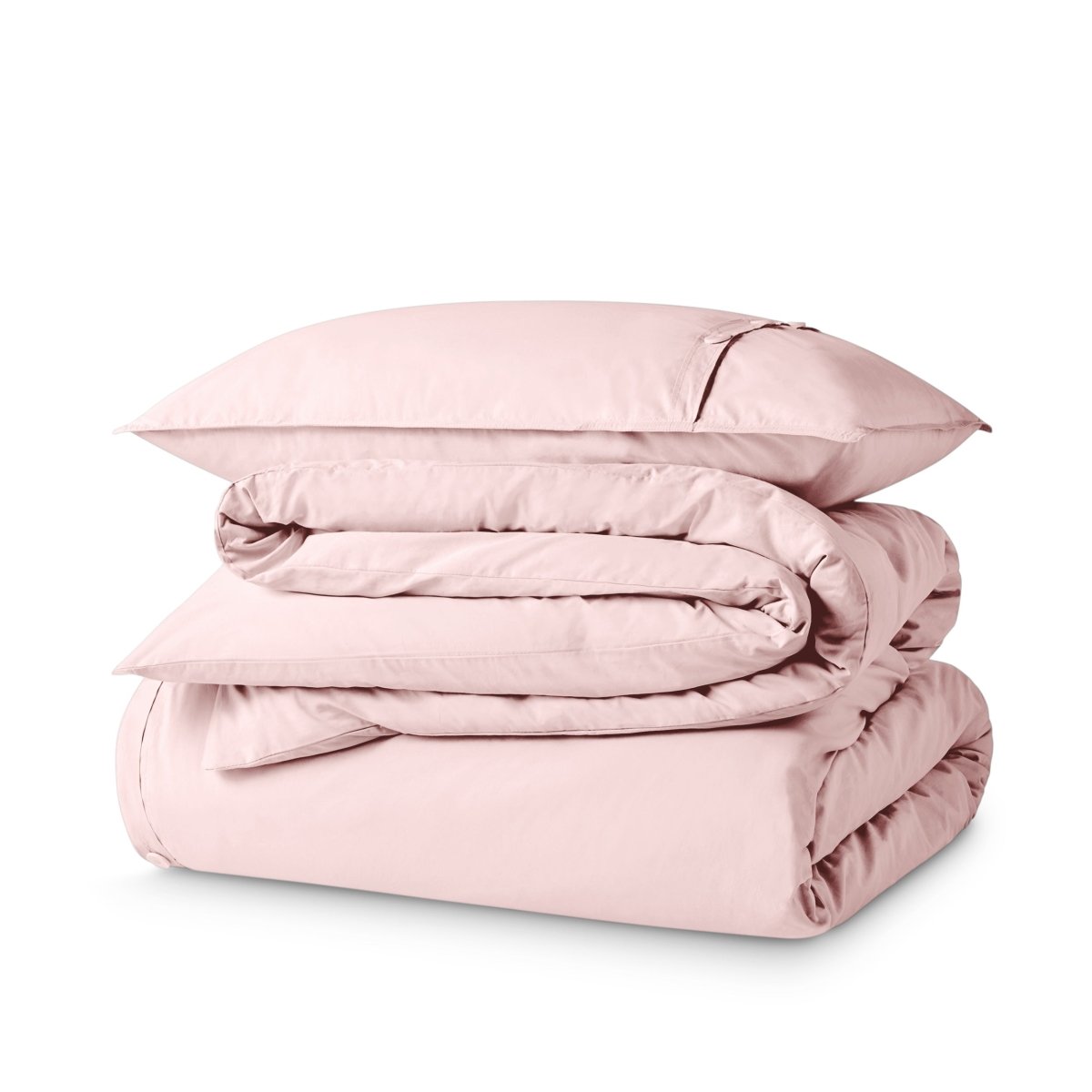 Percale duvet cover set stacked