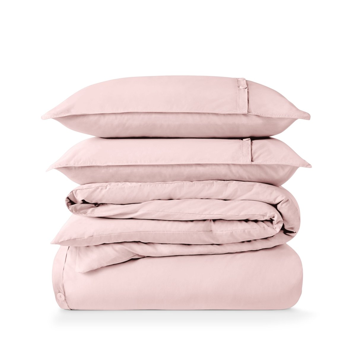 Percale duvet cover set stacked
