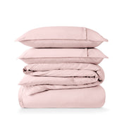 Percale duvet cover set stacked