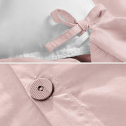 Duvet cover ties and button closure