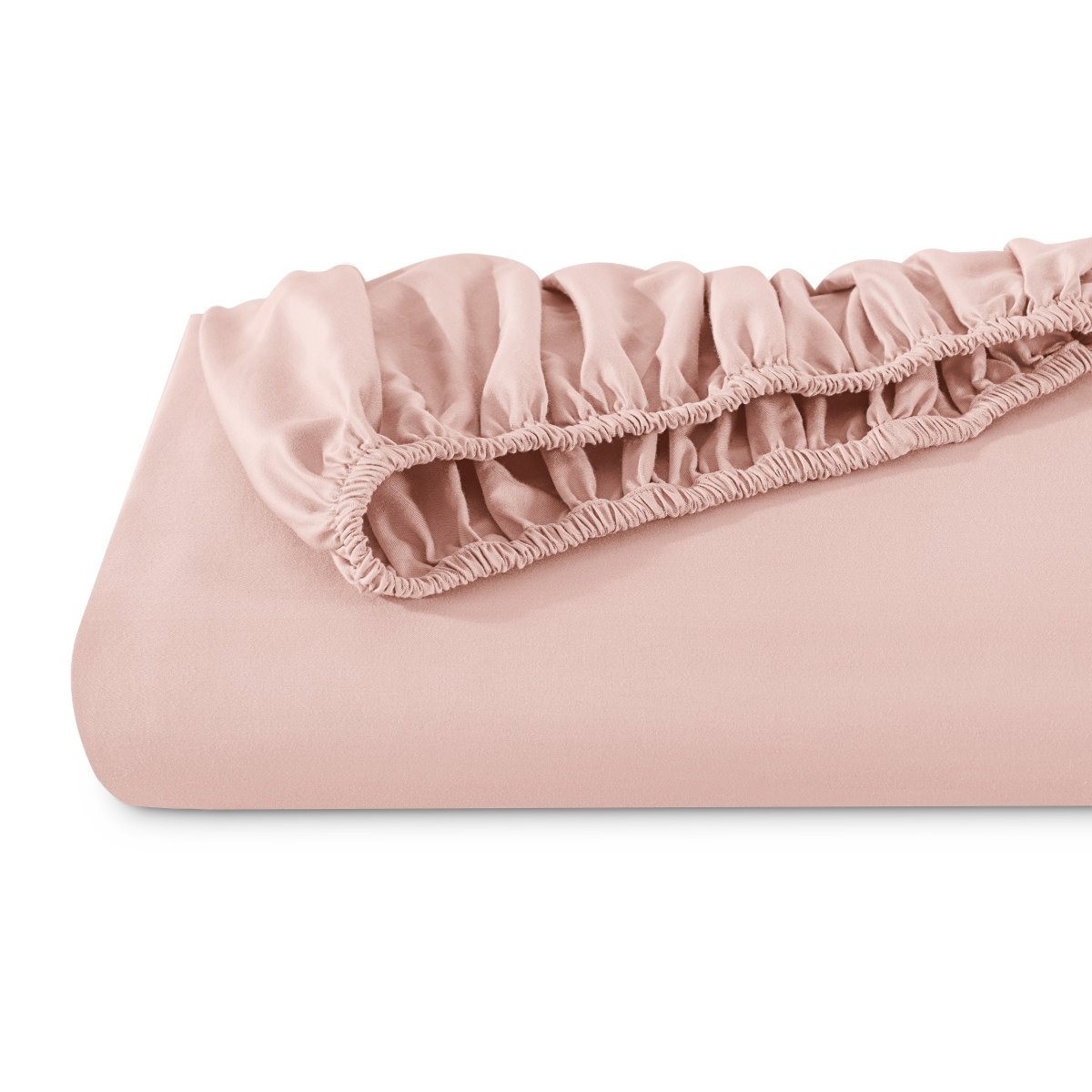 Organic sateen fitted sheet folded