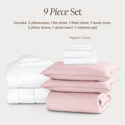 Percale bundle stacked to show what is included