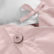 Corner ties and button on a duvet cover
