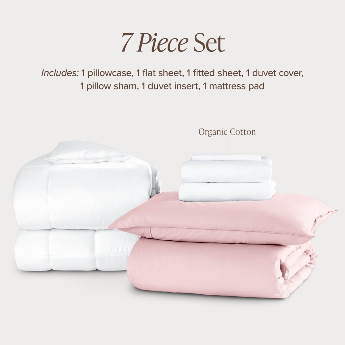 Percale bundle stacked to show what is included