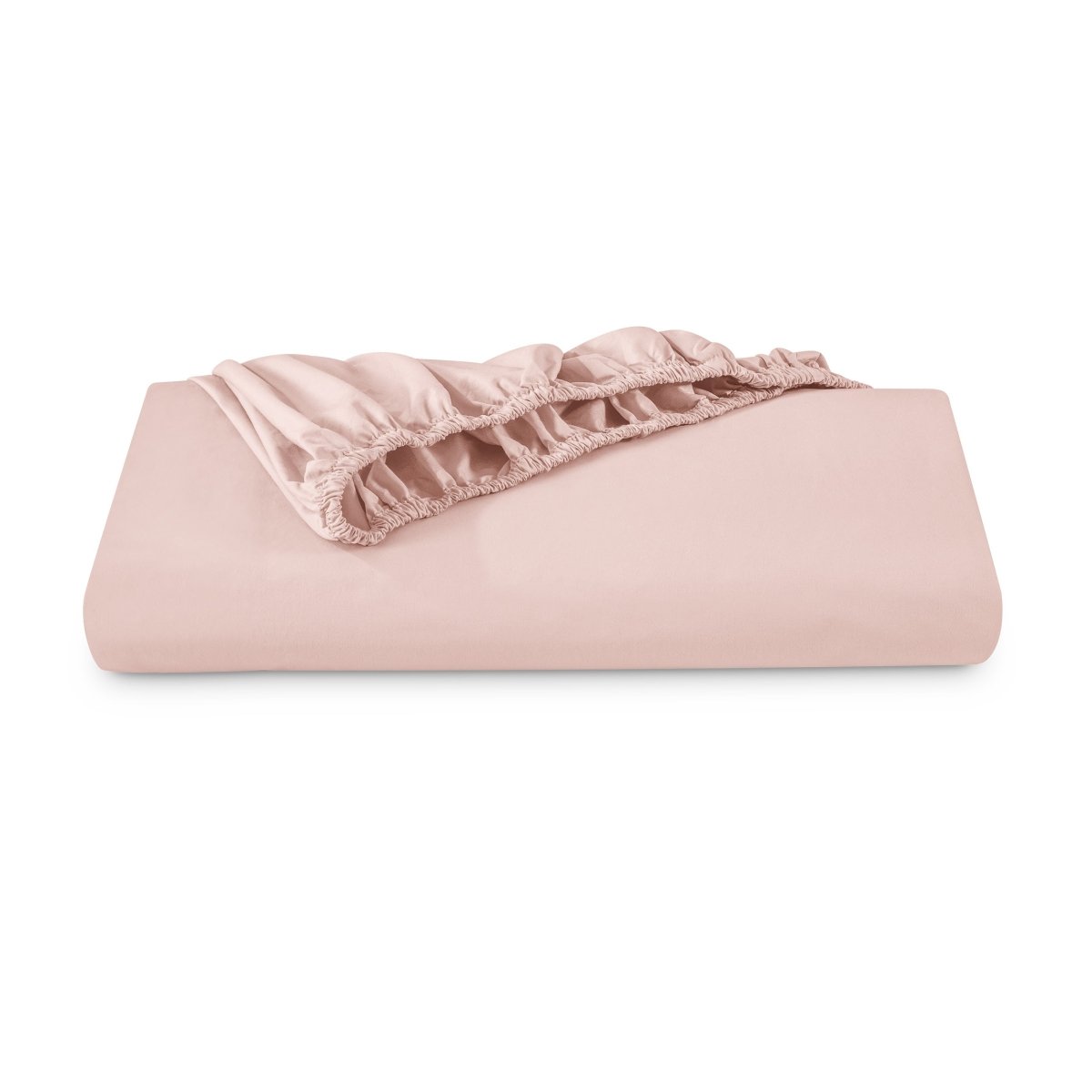Organic percale fitted sheet folded