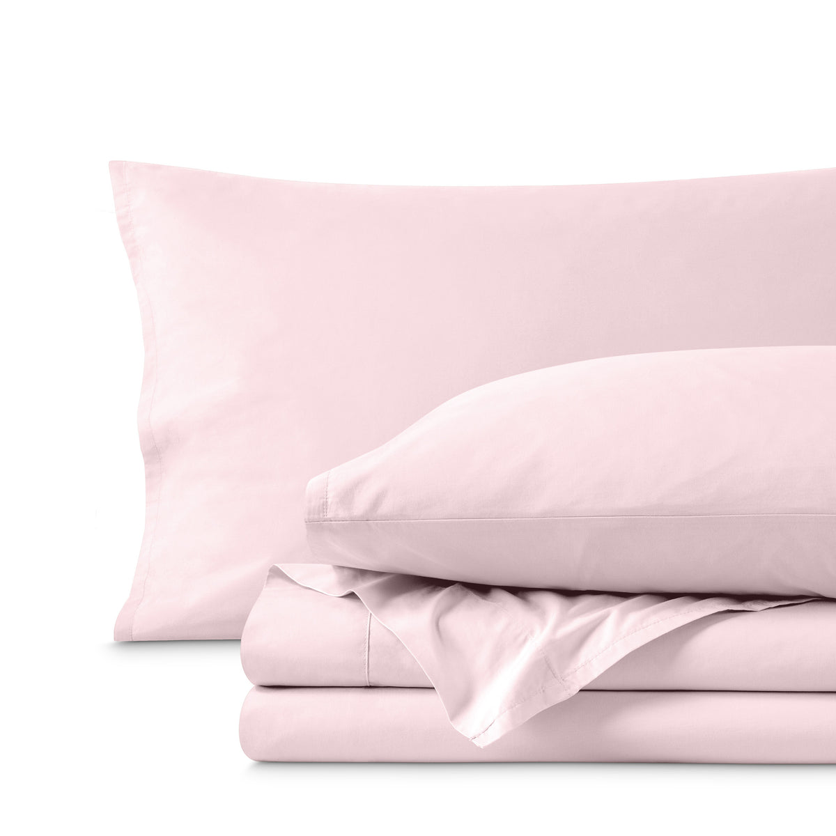 Percale sheet set folded neatly