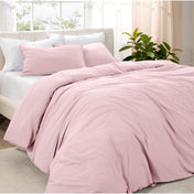 Washed duvet cover set on a bed