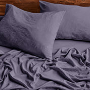 Close up of sheets and pillowcases on a bed