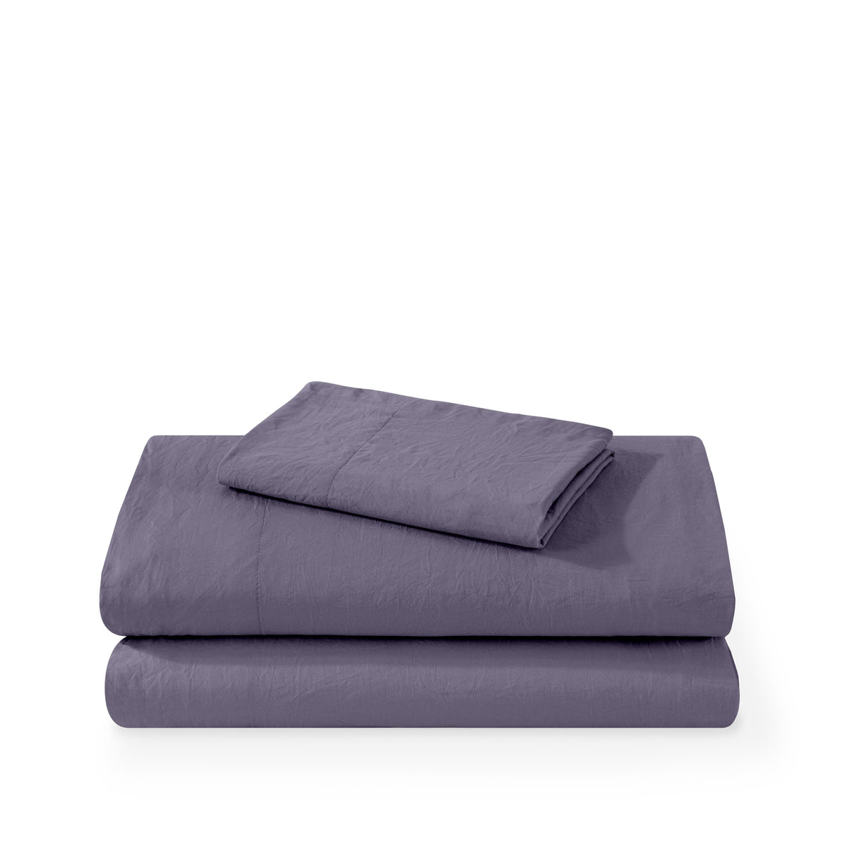 Washed sheet set folded and stacked