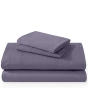 Washed sheet set folded and stacked