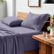 Washed bedding bundle folded and stacked