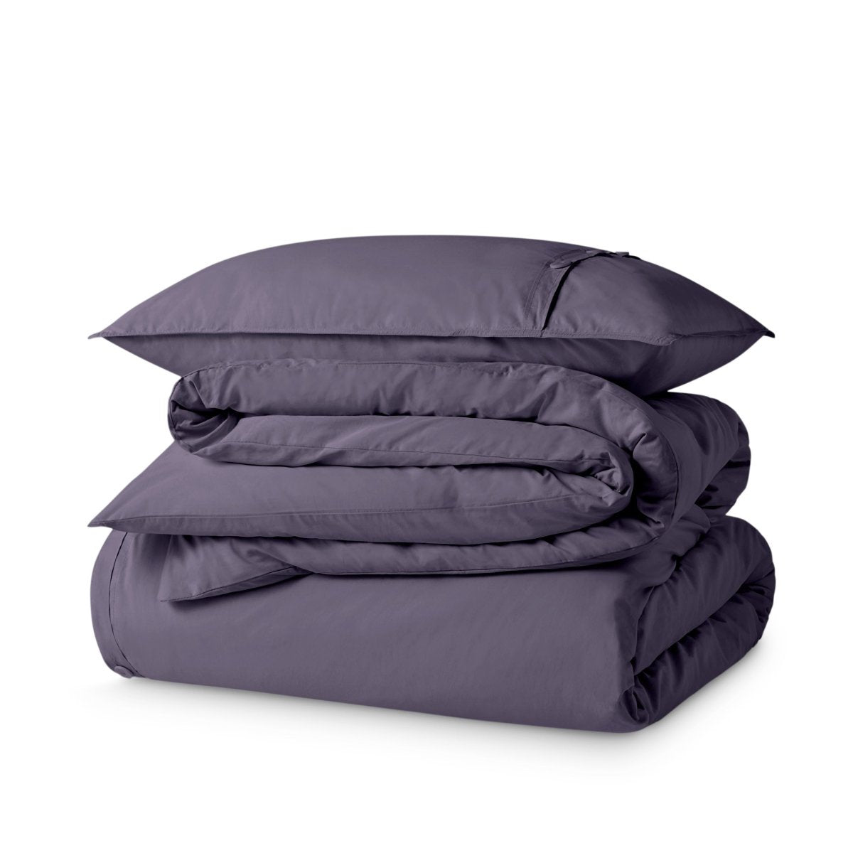 Percale duvet cover set stacked