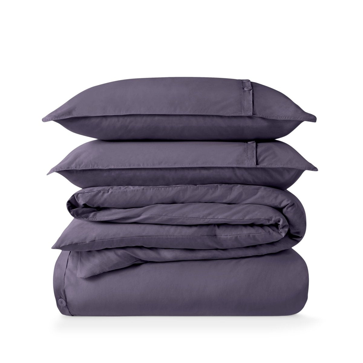 Percale duvet cover set stacked
