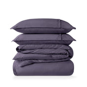 Percale duvet cover set stacked