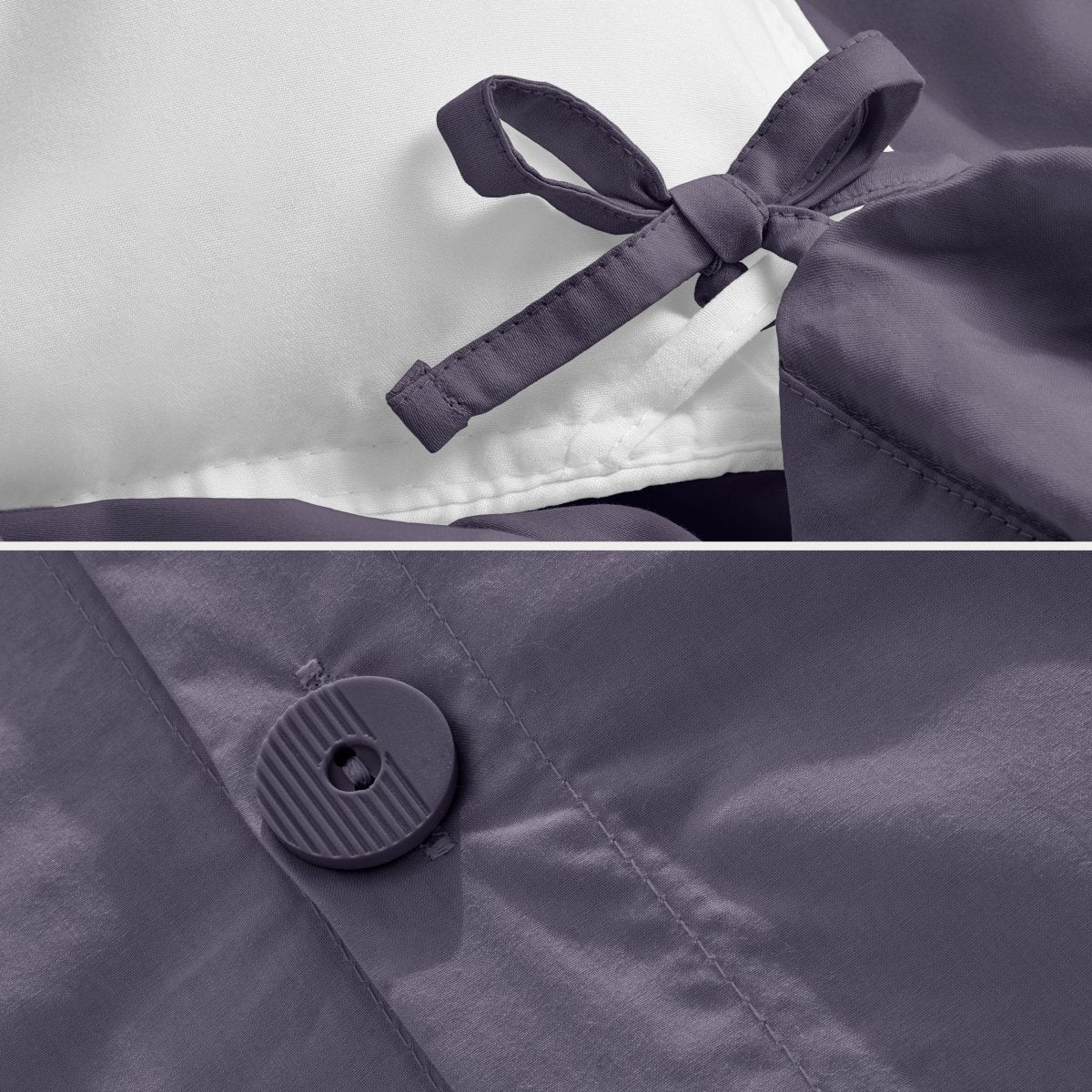 Duvet cover ties and button closure